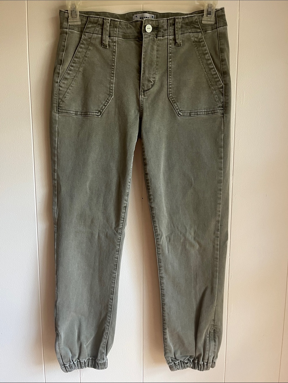 PAIGE Olive Green Womens Mayslie Cargo-Style Jogger Pants